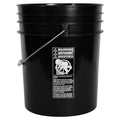 5 Gallon Black HDPE Premium Round Bucket with Wire Bail Handle & Plastic Hand Grip (Lid sold separately)