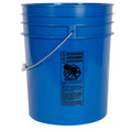 5 Gallon Blue HDPE Premium Round Bucket with Wire Bail Handle & Plastic Hand Grip (Lid sold separately)