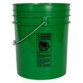5 Gallon Green HDPE Premium Round Bucket with Wire Bail Handle & Plastic Hand Grip (Lid sold separately)