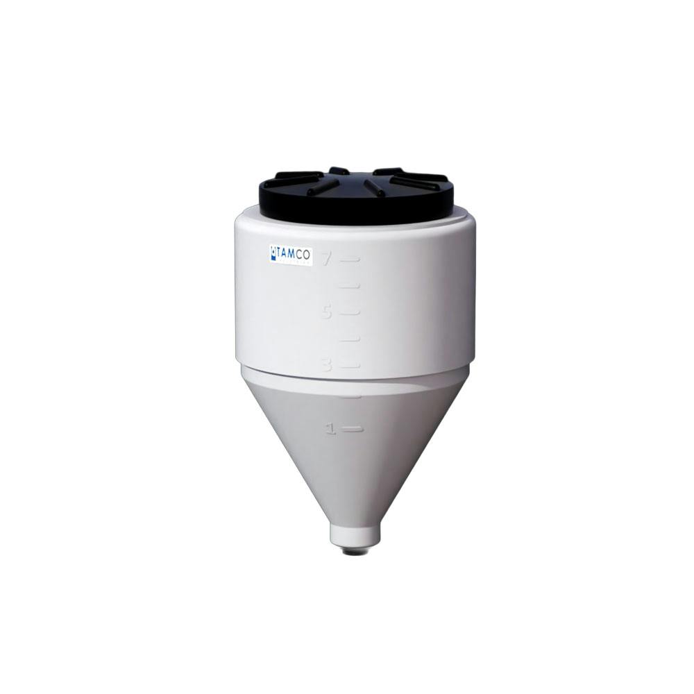 7 Gallon Tamco® Cone Bottom Tank with 60° Cone Angle & 3/4" FPT Bulkhead Fitting - 14" Dia. x 22-3/4" Hgt. (Stand sold separately)