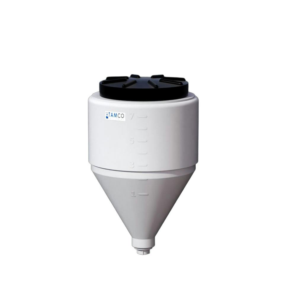 7 Gallon Tamco® Cone Bottom Tank with 60° Cone Angle & 3/4" FPT Boss Fitting (Full Drain) - 14" Dia. x 22-3/4" Hgt. (Stand sold separately)