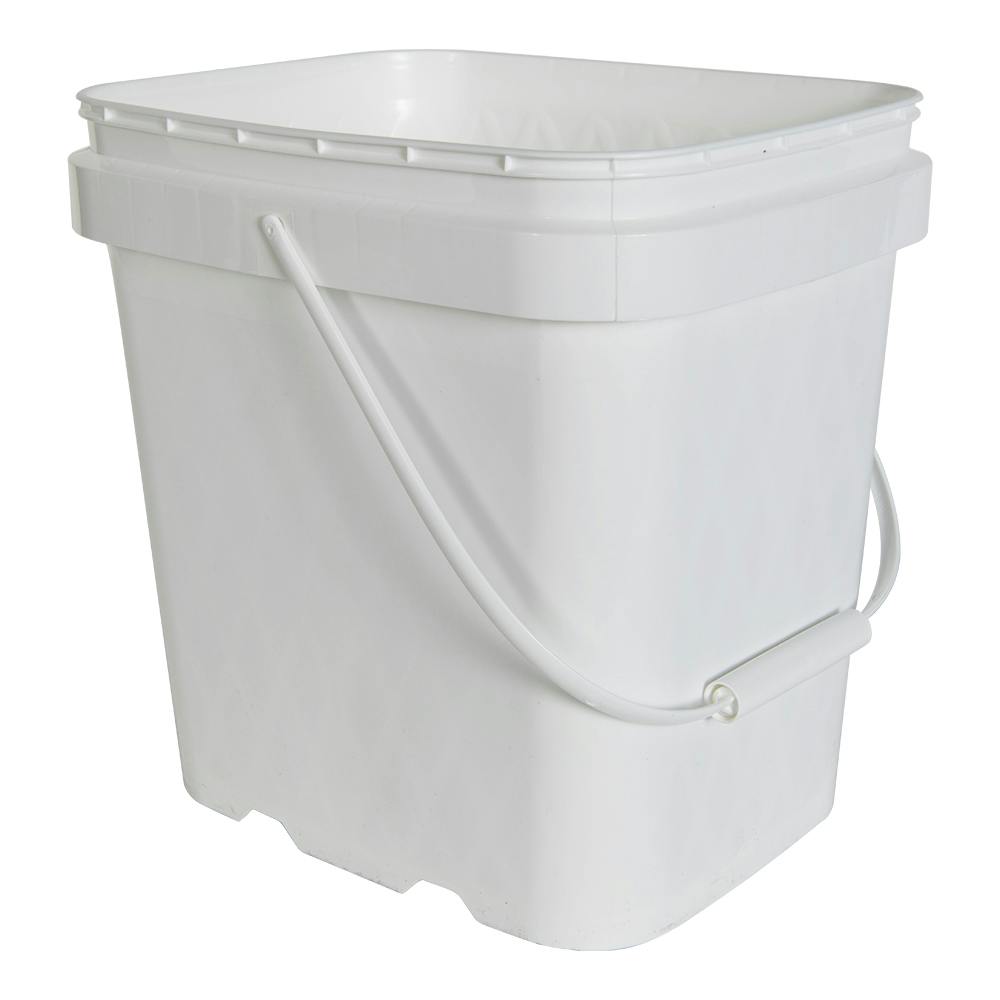 2 Gallon White EZ Stor Pail with Handle & Internal Diamond Pattern