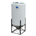 750 Gallon White HDPE 45° Cone Bottom Tank with Flat Top & 12" Lid - 52" Dia. x 105" Hgt. (Stand Sold Separately)