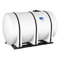 1610 Gallon Natural Polyethylene Elliptical Free-Standing Horizontal Leg Tank with End Drain Sump (Full Drain), 2" Fitting & 16" Lid - 139" L x 78" W x 57" Hgt.