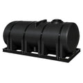 1310 Gallon Black Polyethylene Elliptical Free-Standing Horizontal Leg Tank with Center Drain Sump (Full Drain), 2" Fitting & 16" Lid - 114" L x 62" W x 67" Hgt.