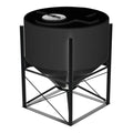295 Gallon Black MDPE 45° Cone Bottom Tank with Flat Top & 12" Lid - 52" Dia. x 51" Hgt. (Stand Sold Separately)