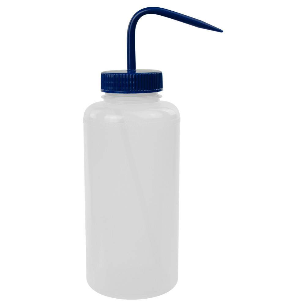 1000mL Scienceware® Wide Mouth Wash Bottle with Blue Dispensing Nozzle