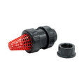 1-1/2" Threaded/Socket Gray PVC True Union Check Valve with EPDM O-Ring