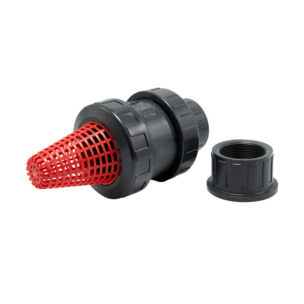 2" Threaded/Socket Gray PVC True Union Check Valve with EPDM O-Ring