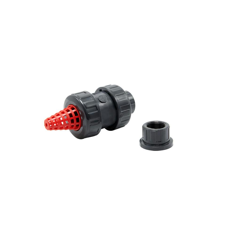 3/4" Threaded/Socket Gray PVC True Union Check Valve with FKM O-Ring