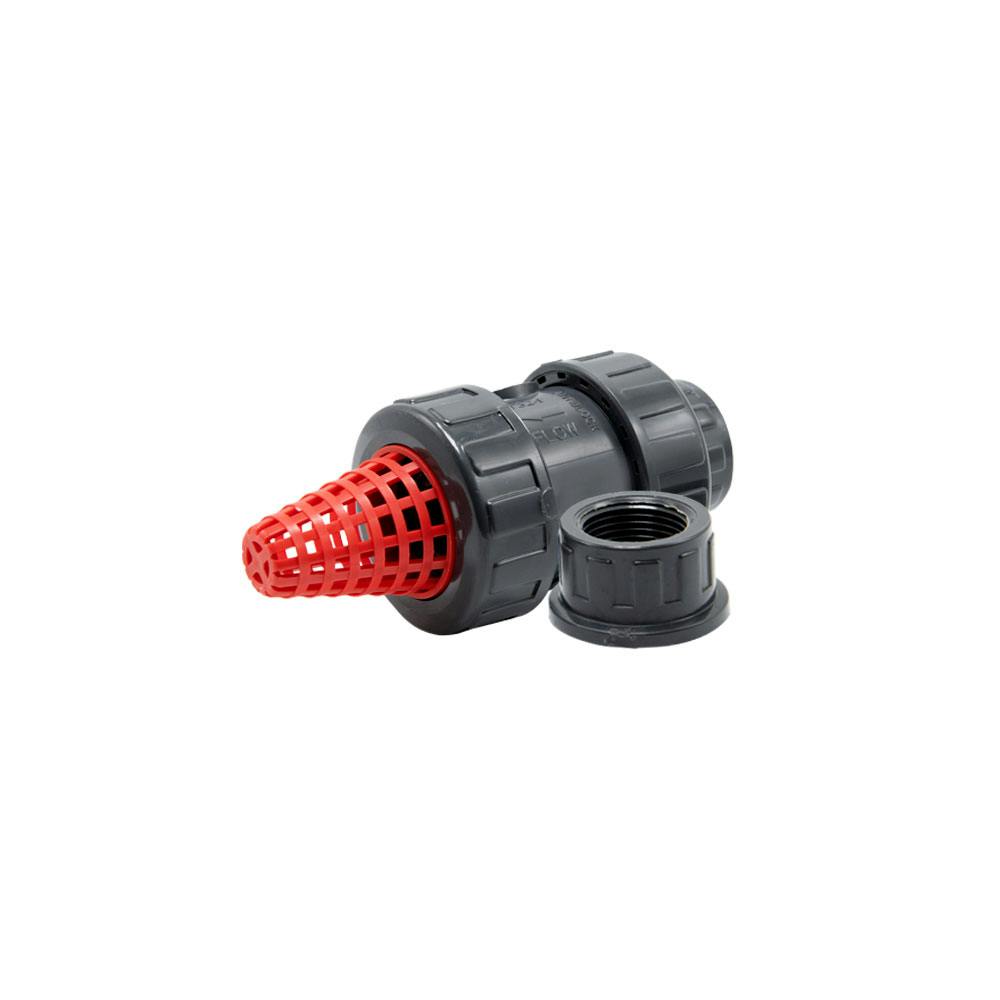 1" Threaded/Socket Gray PVC True Union Check Valve with FKM O-Ring