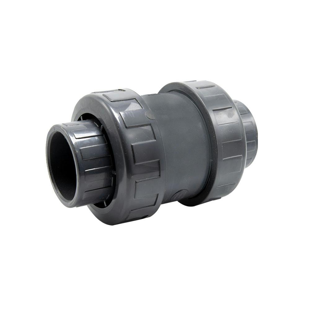 2-1/2" Socket Gray PVC True Union Check Valve with FKM O-Ring