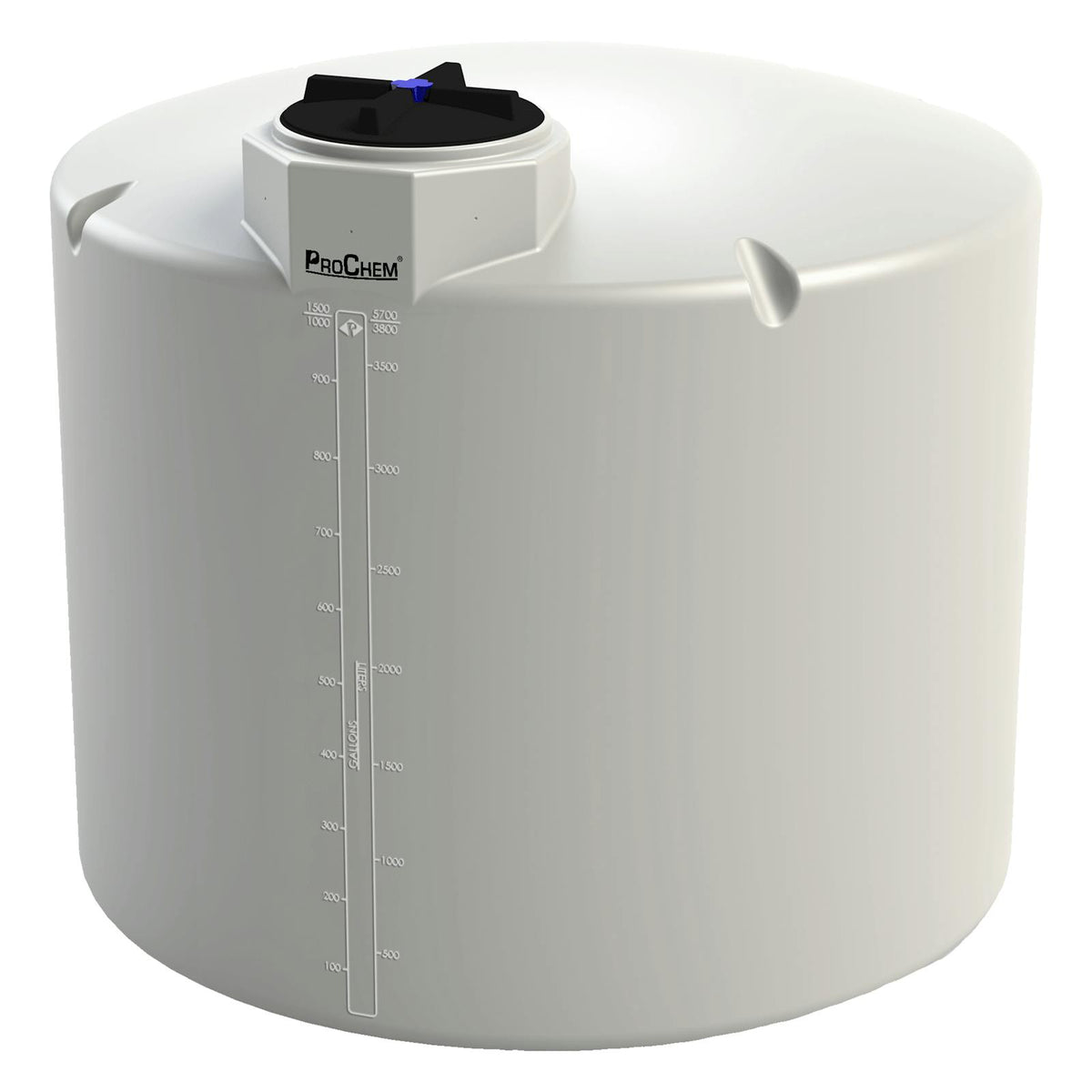 1000 Gallon Natural MDLPE ProChem® Process Chemical Tank (1.9 Specific Gravity) with 16" Lid - 74" Dia. x 68" Hgt.