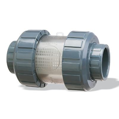 1-1/4" Praher S4 PVC True Union Inline Strainer 750 Micron 20 Mesh