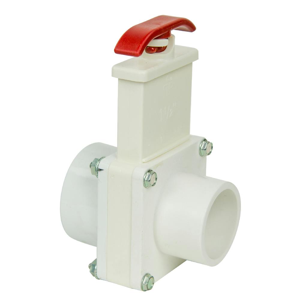 1-1/2" Socket x Spigot White PVC Knife Gate Valve
