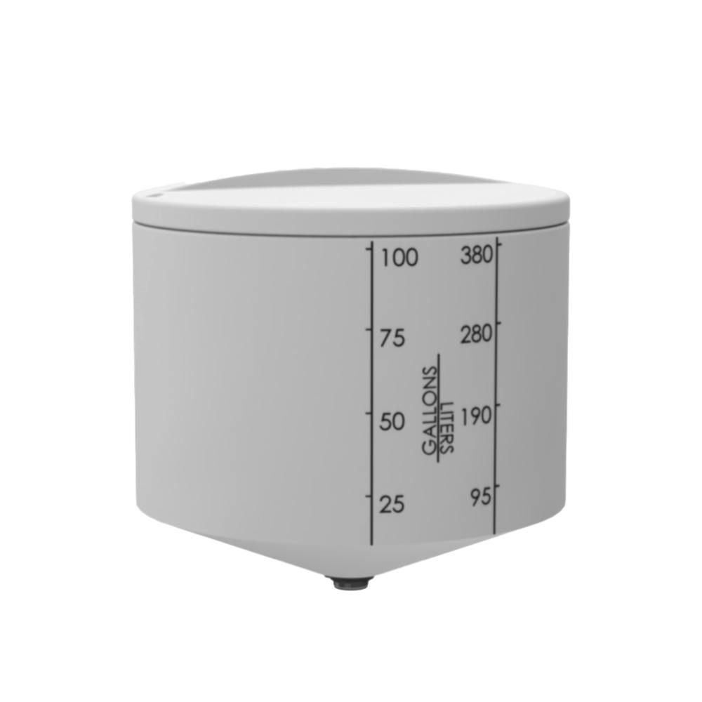 100 Gallon ProChem® Natural MDPE 22.5° Cone Bottom Tank (1.9 Specific Gravity) with Shoebox Cover - 35" Dia. x 34" Hgt.
