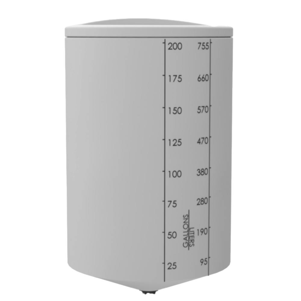 200 Gallon ProChem® Tan XLPE 22.5° Cone Bottom Tank (1.9 Specific Gravity) with Shoebox Cover - 35" Dia. x 59" Hgt.