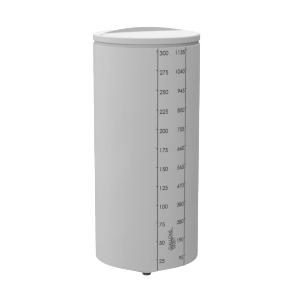 300 Gallon ProChem® Natural MDPE 22.5° Cone Bottom Tank (1.5 Specific Gravity) with Shoebox Cover - 35" Dia. x 83" Hgt.