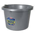 8 Quart Silver Molded Rubber-Polyethylene Pail