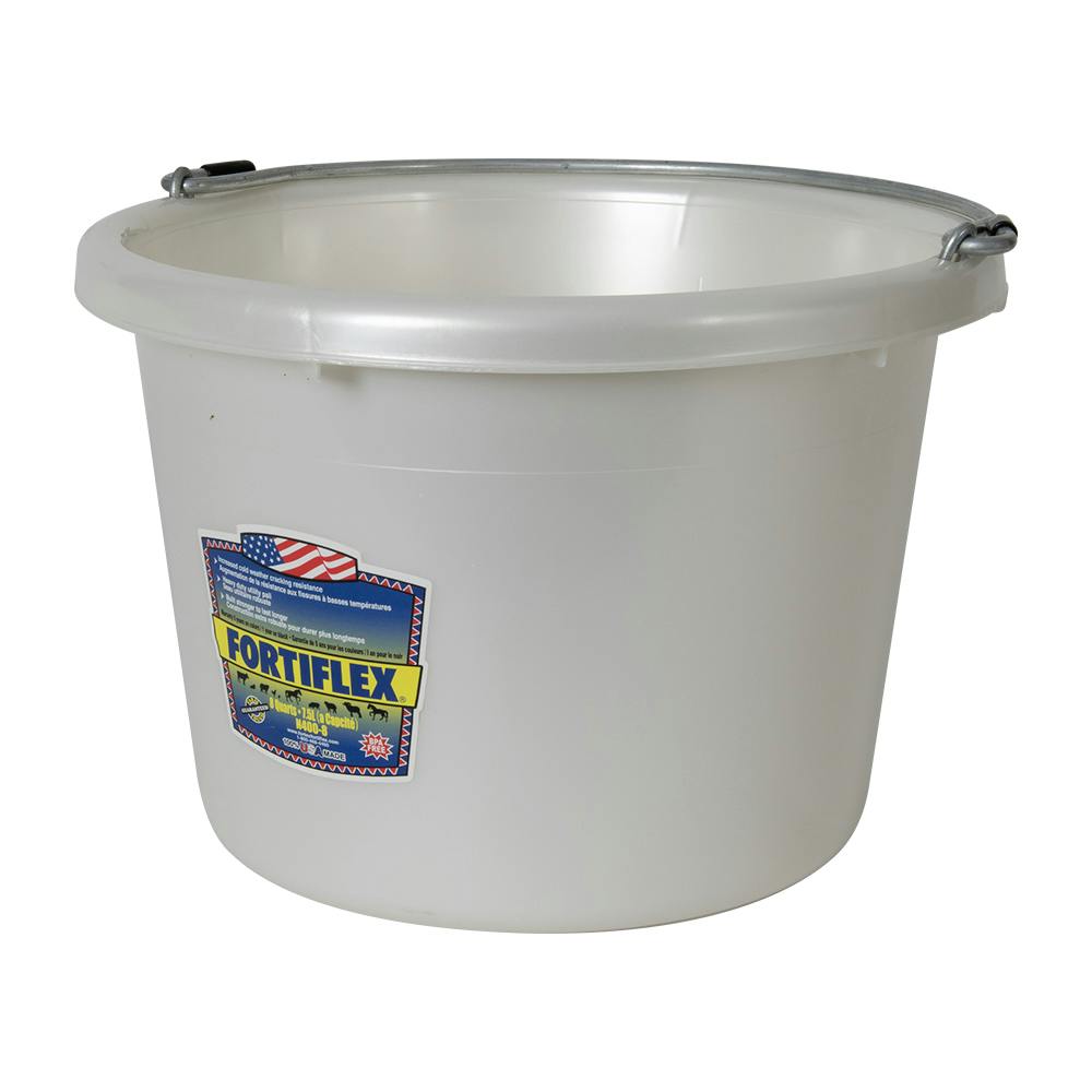8 Quart Pearl White Molded Rubber-Polyethylene Pail