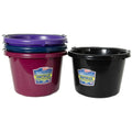 8 Quart Dark Molded Rubber-Polyethylene Pails - Pack of 4 (Black, Dark Purple, Navy Blue & Burgundy)