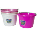 8 Quart Pink Molded Rubber-Polyethylene Pails - Pack of 4 (Hot Pink, Pearl Soft Pink, White & Silver)