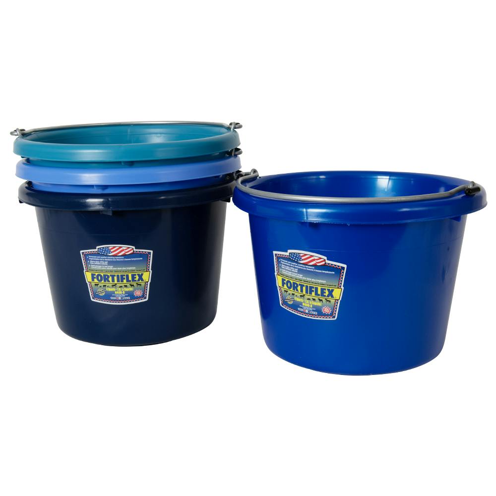8 Quart Blue Molded Rubber-Polyethylene Pails - Pack of 4 (Blue, Teal Blue, Sky Blue & Navy Blue)