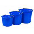 8 Quart, 14 Quart & 20 Quart Blue Flat Back Buckets - Pack of 3