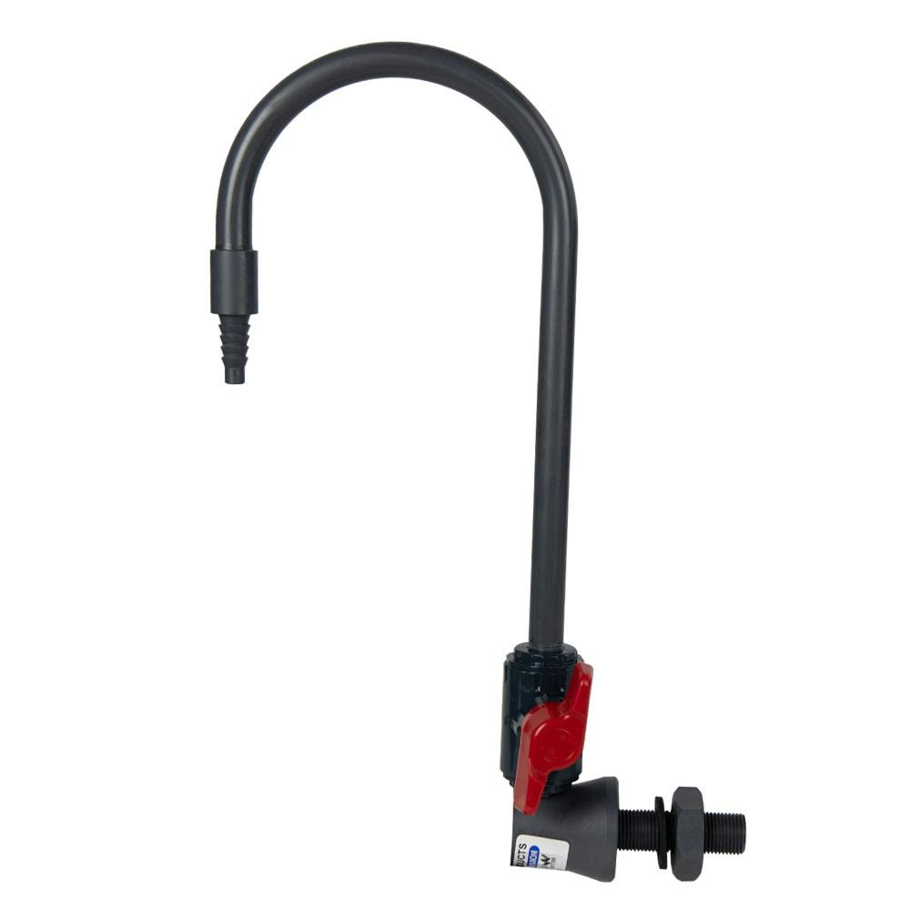 1/2" Wall Mount Gray PVC Gooseneck Faucet with Ball Valve