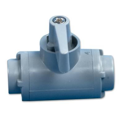 1/8" FNPT x 1/8" FNPT Gray PVC Series 226 Two-Way Ball Valve with Buna-N Seals