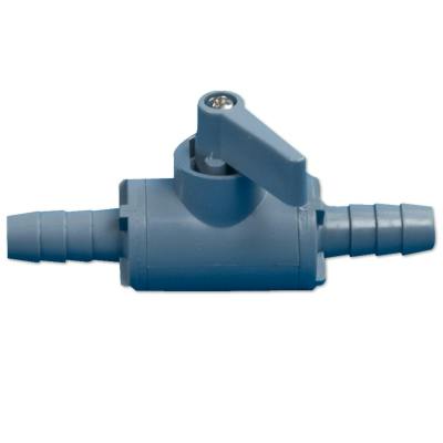 1/2" Hose Barb x 1/2" Hose Barb Gray PVC Series 226 Two-Way Ball Valve with Buna-N Seals