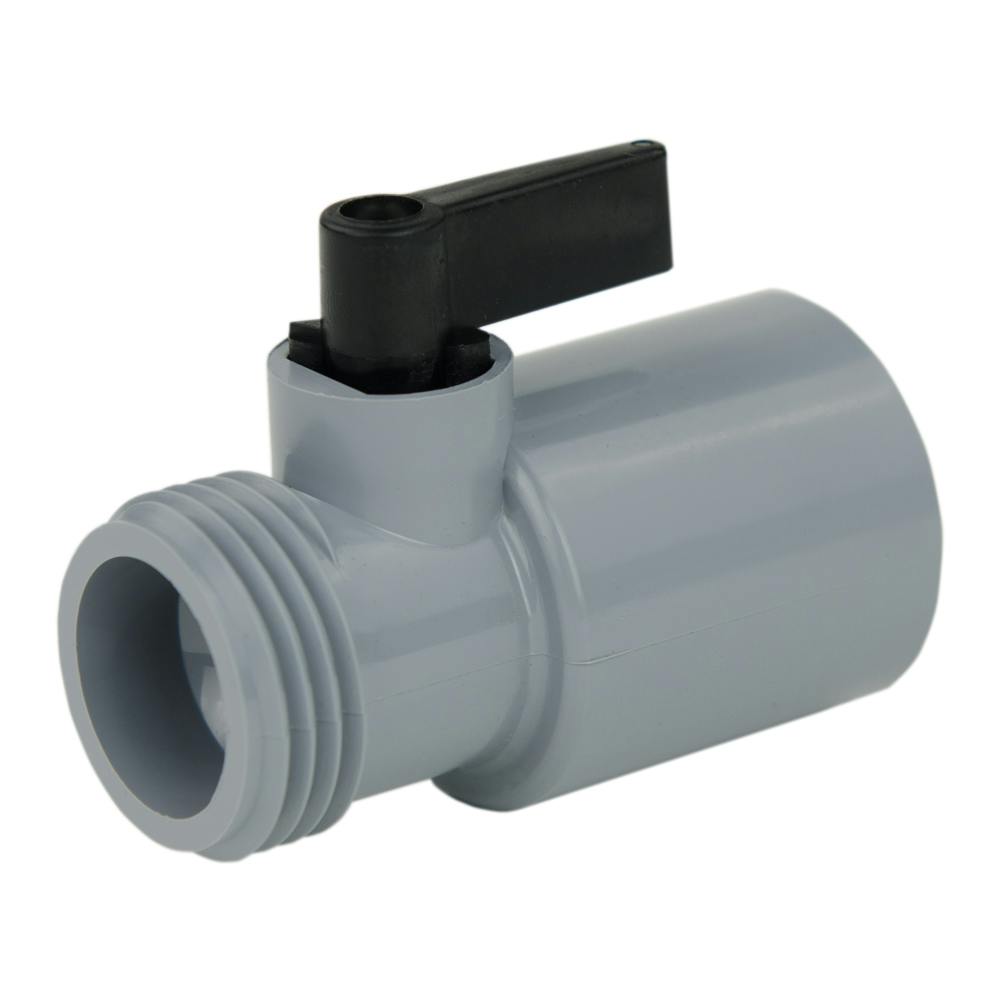 3/4" Socket x 3/4" MGHT Gray PVC Series 425 Two-Way Ball Valve with Buna-N Seals