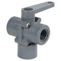 1/2" FNPT Series 350 3-Way PVC Ball Valve with Buna-N Seals