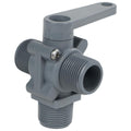 3/4" MNPT Series 350 3-Way PVC Ball Valve with Buna-N Seals