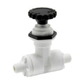 1/8" MNPT x 1/8" MNPT White Polypropylene Series 586 Needle Valve with EPDM Seal