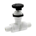1/4" MNPT x 1/4" MNPT White Polypropylene Series 586 Needle Valve with EPDM Seal