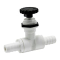 1/2" Hose Barb x 1/2" Hose Barb White Polypropylene Series 586 Needle Valve with EPDM Seal