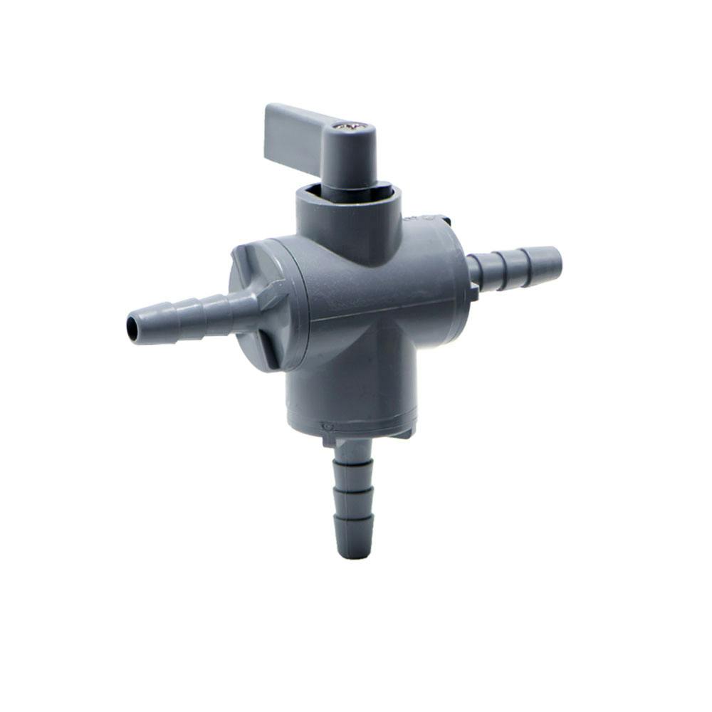 1/4" Hose Barb Series 326 3-Way PVC Ball Valve with Buna-N Seals