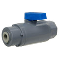 1/4" FNPT x 1/4" OD Tube John Guest® Gray PVC Series 638 Straight Two-Way Ball Valve with Buna-N Seal