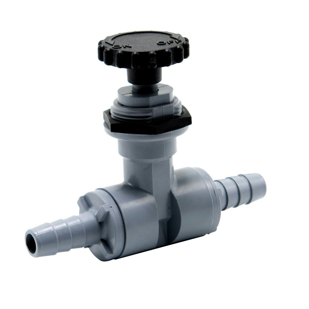 3/8" Hose Barb x 3/8" Hose Barb Gray PVC Series 586 Needle Valve with EPDM Seal