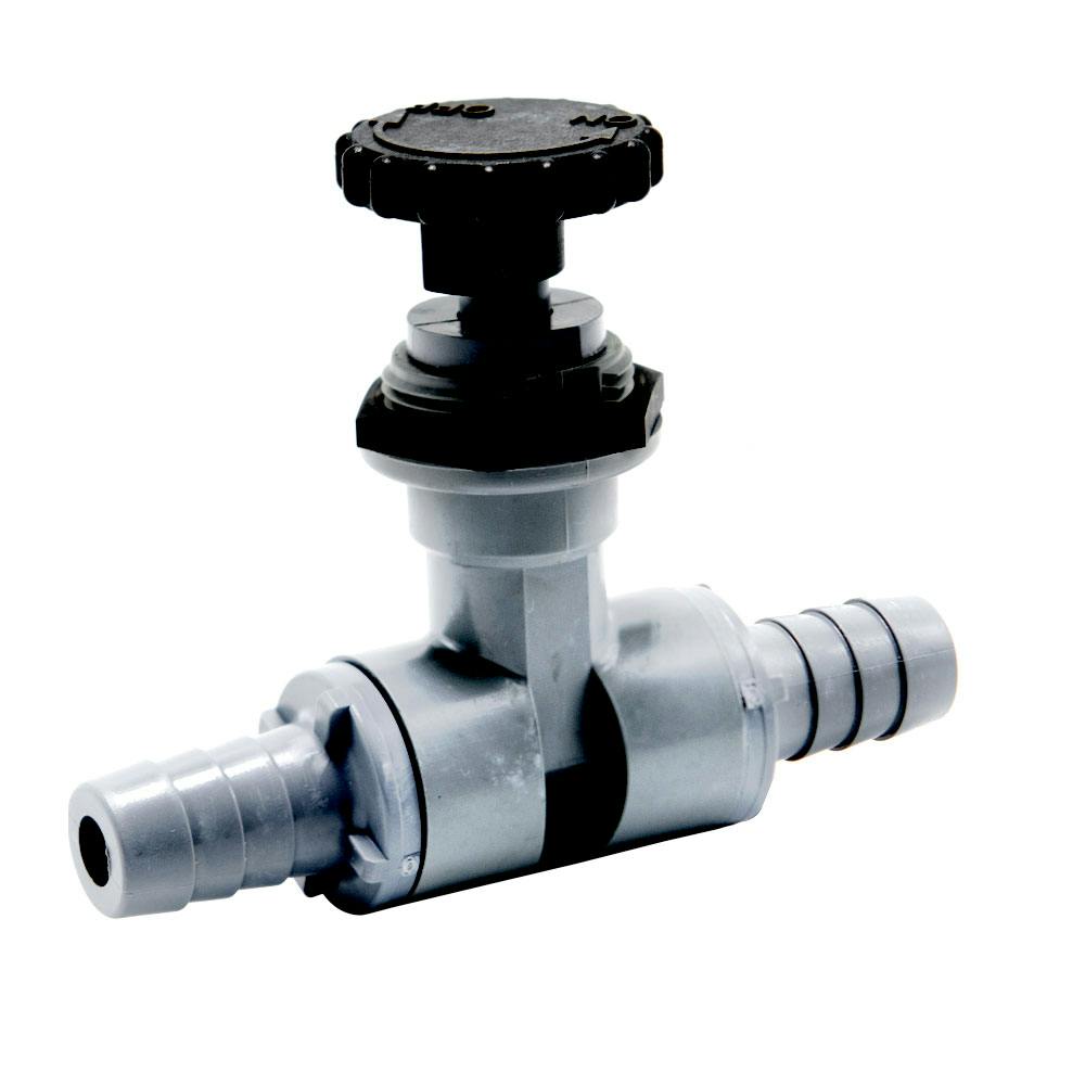 1/2" Hose Barb x 1/2" Hose Barb Gray PVC Series 586 Needle Valve with EPDM Seal