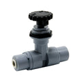 1/4" OD Push-to-Connect x 1/4" OD Gray PVC Push-to-Connect Series 586 Needle Valve with EPDM Seal