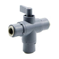 3/8" OD Push-to-Connect Series 326 3-Way PVC Ball Valve with FKM Seals
