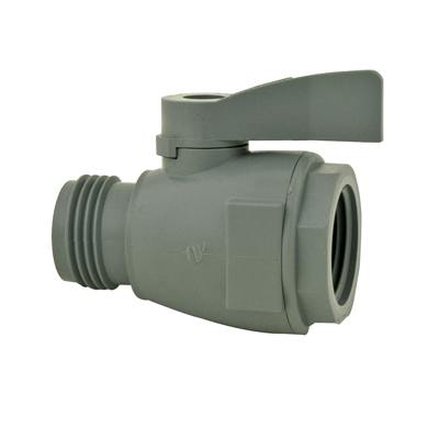 3/4" FGHT x 3/4" MGHT Gray PVC Series 074 Two-Way Ball Valve with Buna-N Seals