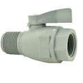 3/4" FNPT x 3/4" MNPT Gray PVC Series 074 Two-Way Ball Valve with Viton™ Seals