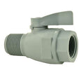 3/4" FNPT x 3/4" MNPT Gray PVC Series 074 Two-Way Ball Valve with EPDM Seals