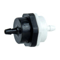 1/8" Hose Barb x 1/8" Hose Barb Series 406 Polypropylene Check Valve with 0.25 psi Spring & Buna-N Seal