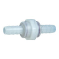 3/8" Hose Barb x 3/8" Hose Barb Series 406 Natural Kynar® Check Valve with 1 psi Spring & Viton™ Seal