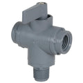 1/4" MNPT x 1/4" FNPT x 1/4" FNPT Series 326 3-Way PVC Ball Valve with Buna-N Seals