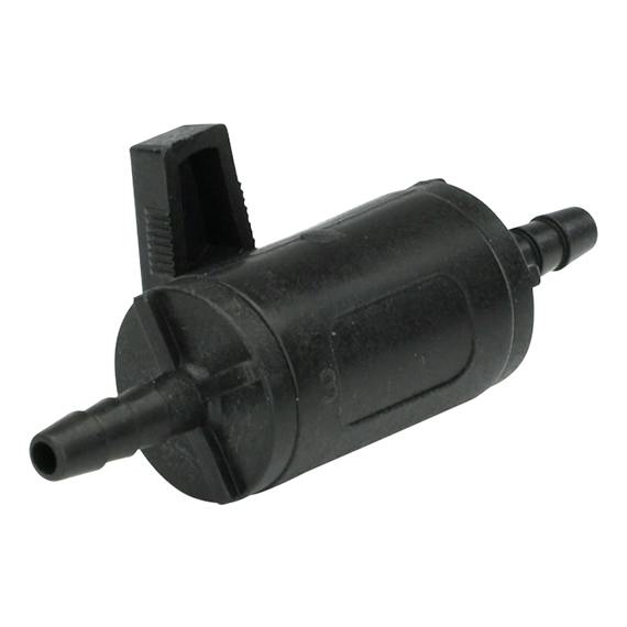 1/4" Hose Barb x 1/4" Hose Barb Black Polypropylene Series 638 Straight Two-Way Ball Valve with FKM Seal